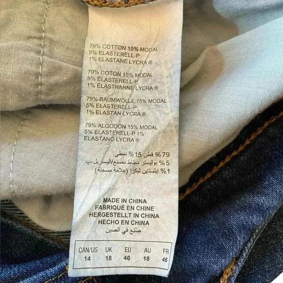 Addition Elle, Plus-Size Indigo Jeans With Contemporary Fading, Size 14W - Picture 4 of 9